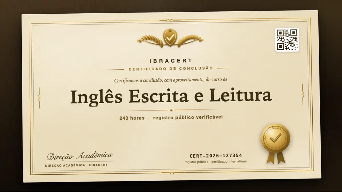Capa do curso Inglês Escrita e Leitura