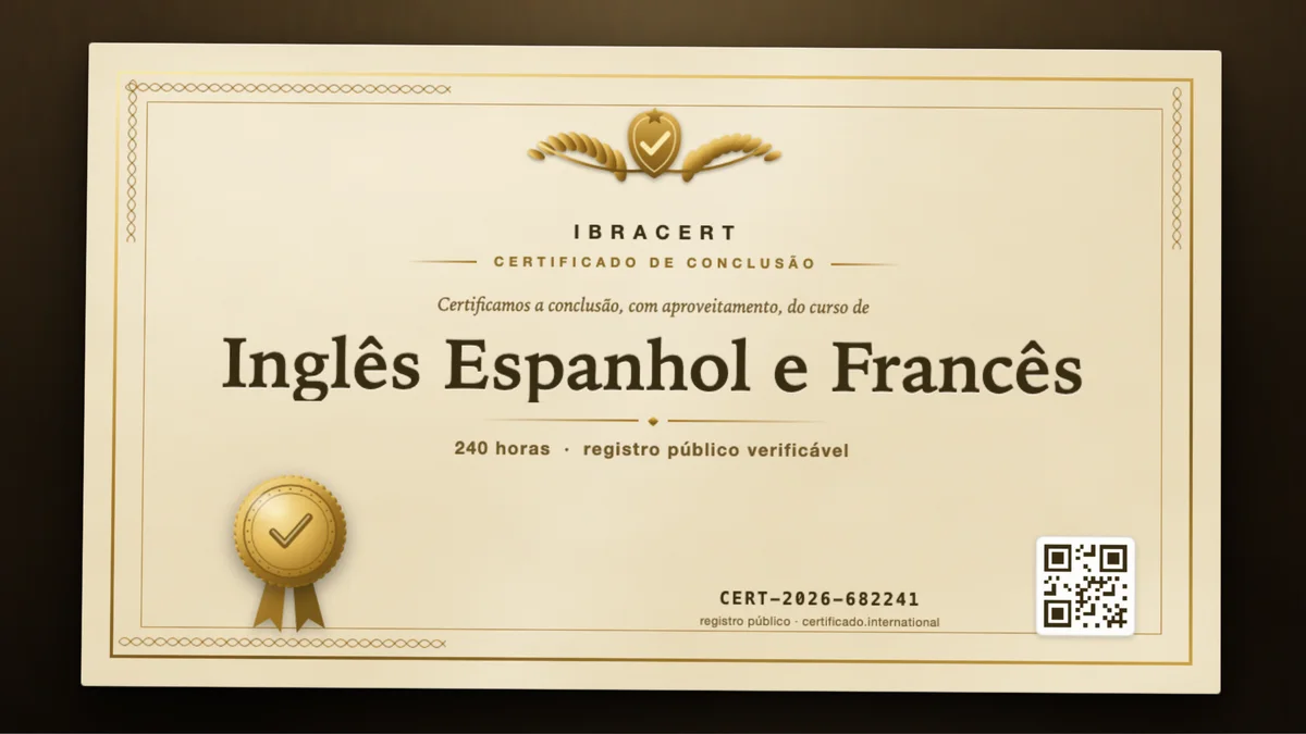 Capa do curso Inglês Espanhol e Francês