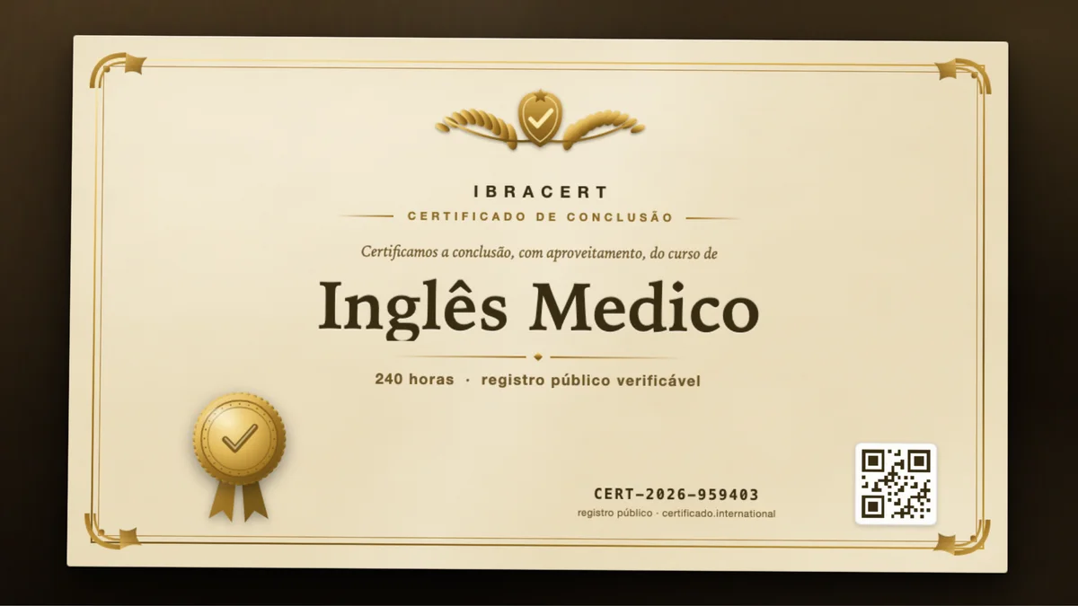 Capa do curso Inglês Medico