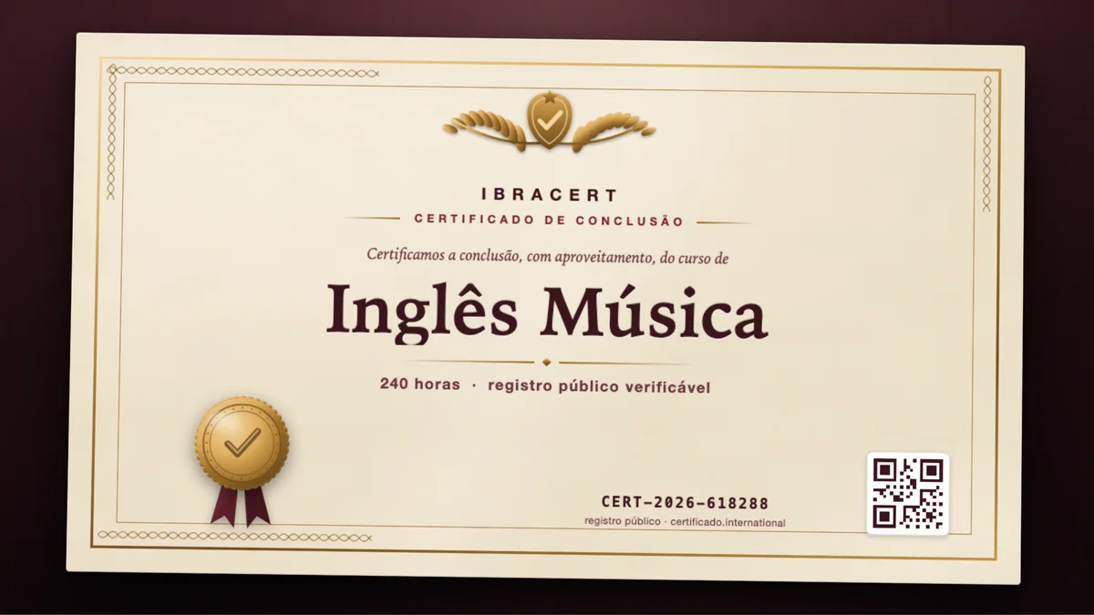 Capa do curso Inglês Música