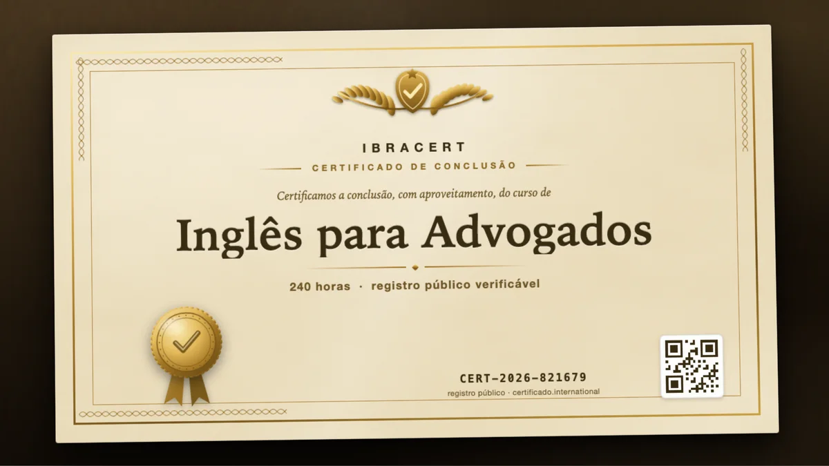 Capa do curso Inglês para Advogados