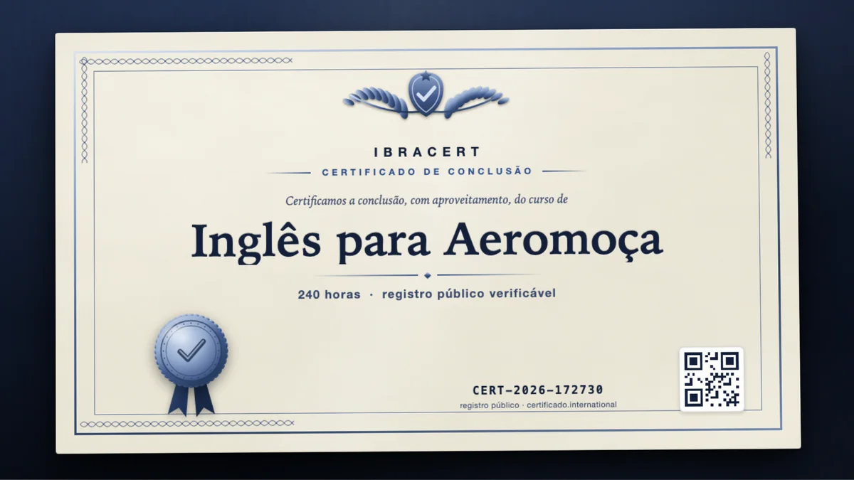 Capa do curso Inglês para Aeromoça