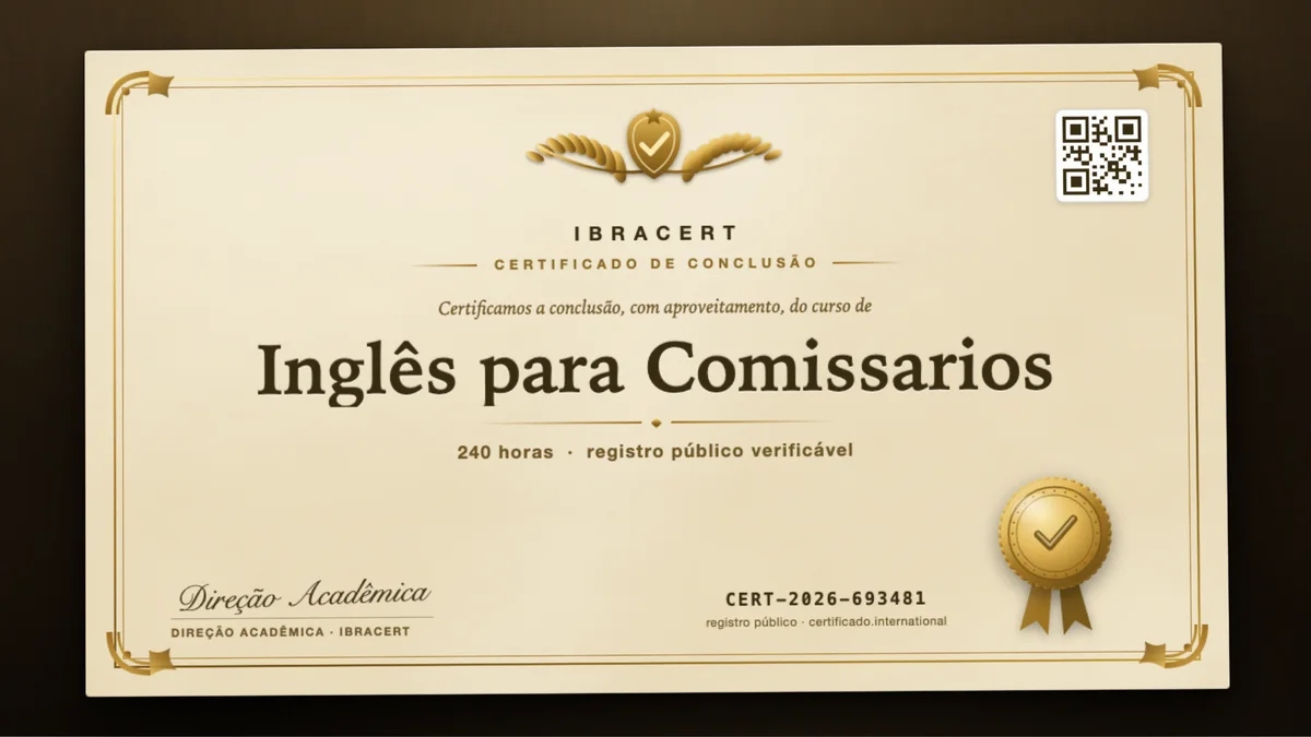Capa do curso Inglês para Comissarios