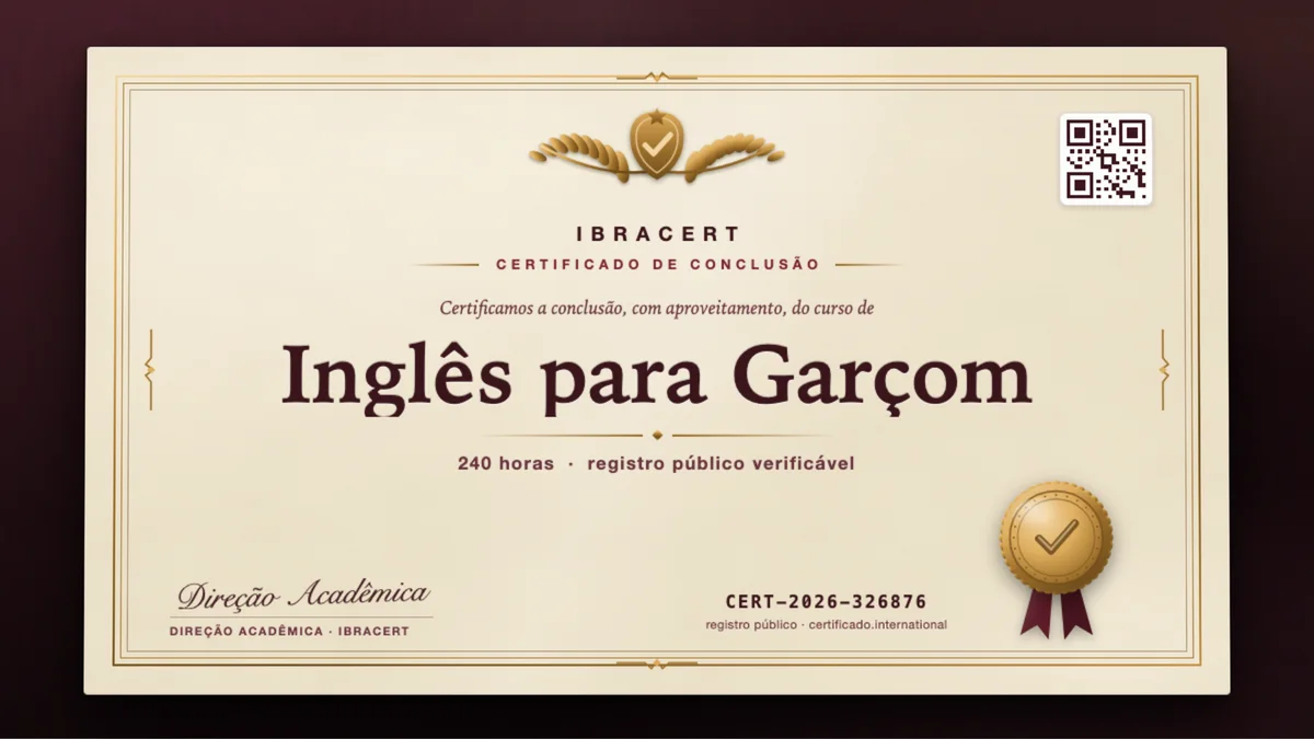 Capa do curso Inglês para Garçom