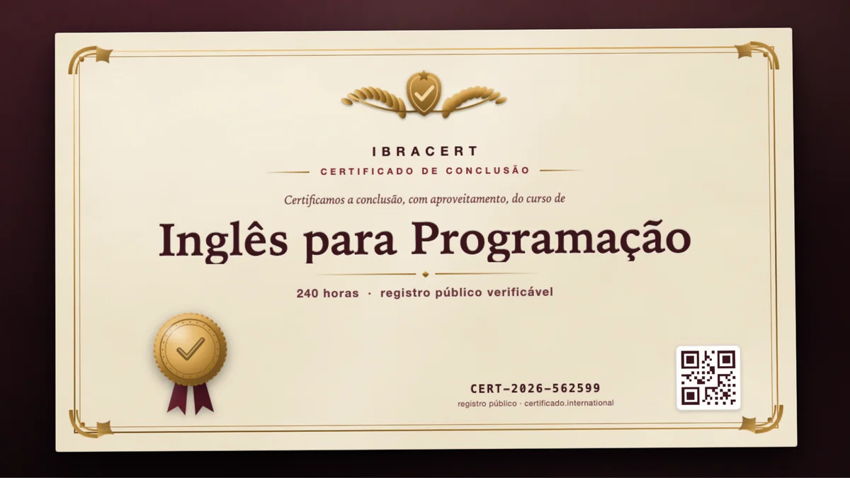 Capa do curso Inglês para Programação