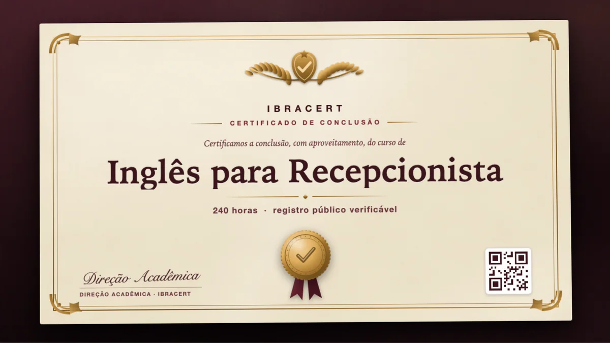 Capa do curso Inglês para Recepcionista