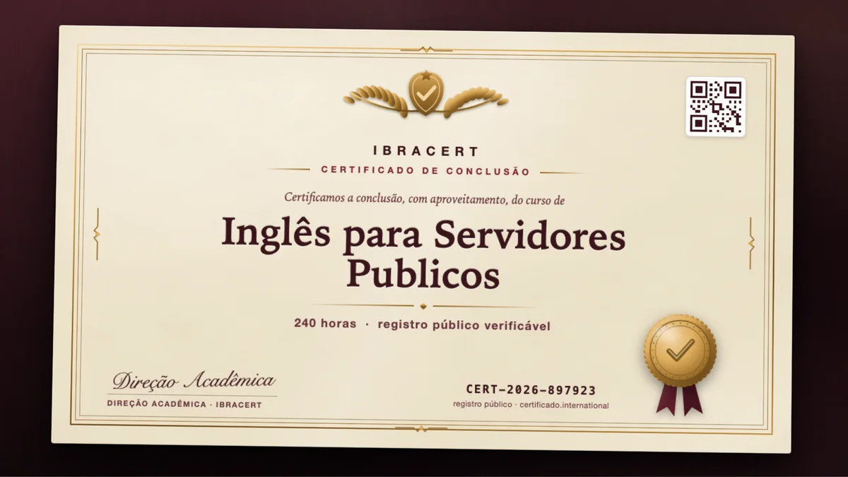 Capa do curso Inglês para Servidores Publicos