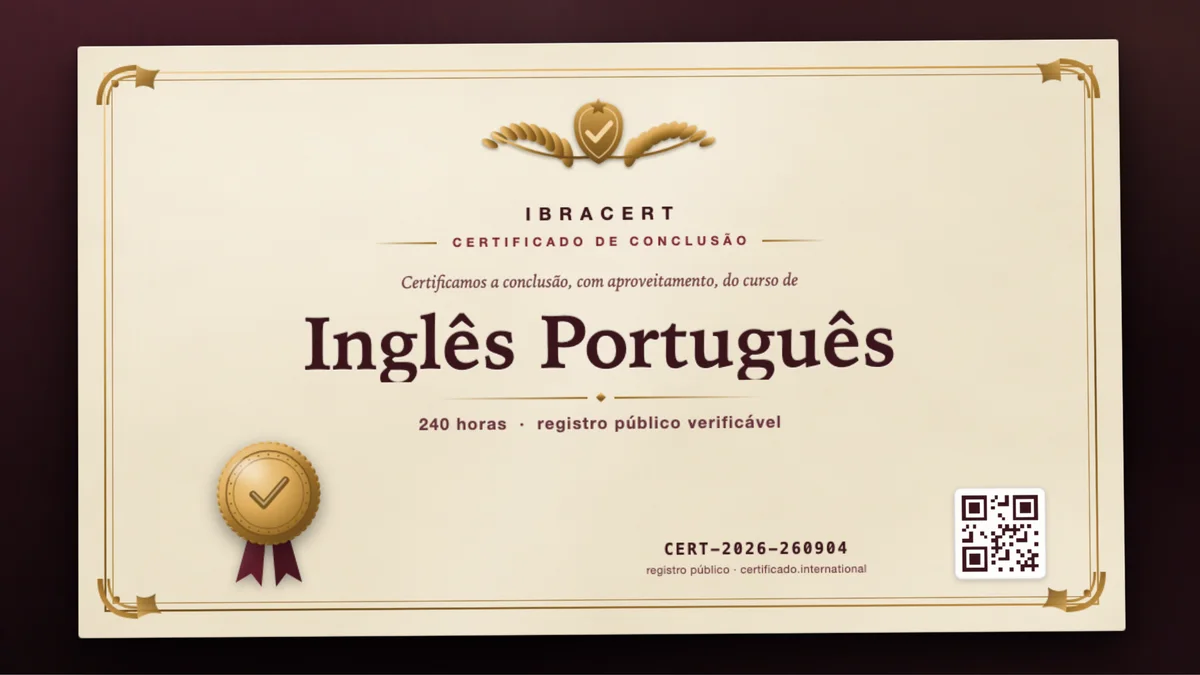 Capa do curso Inglês Português