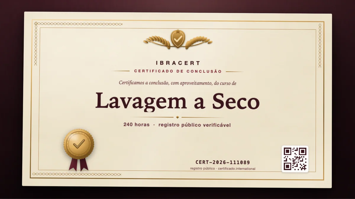 Capa do curso Lavagem a Seco