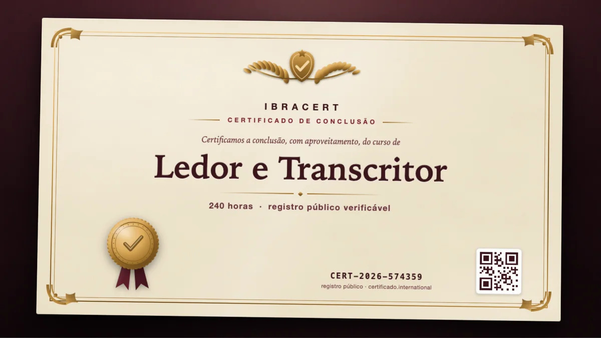 Capa do curso Ledor e Transcritor