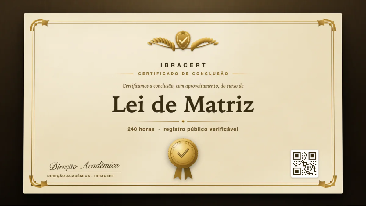 Capa do curso Lei de Matriz