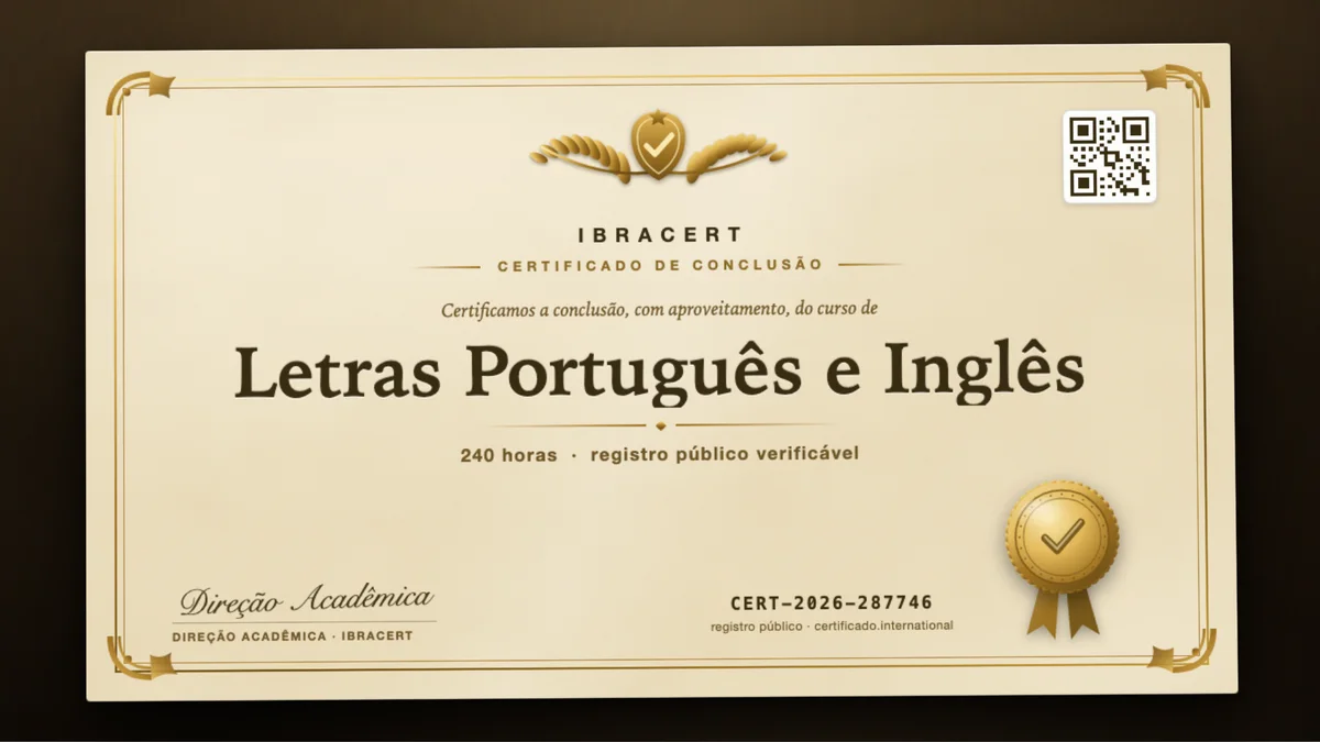 Capa do curso Letras Português e Inglês