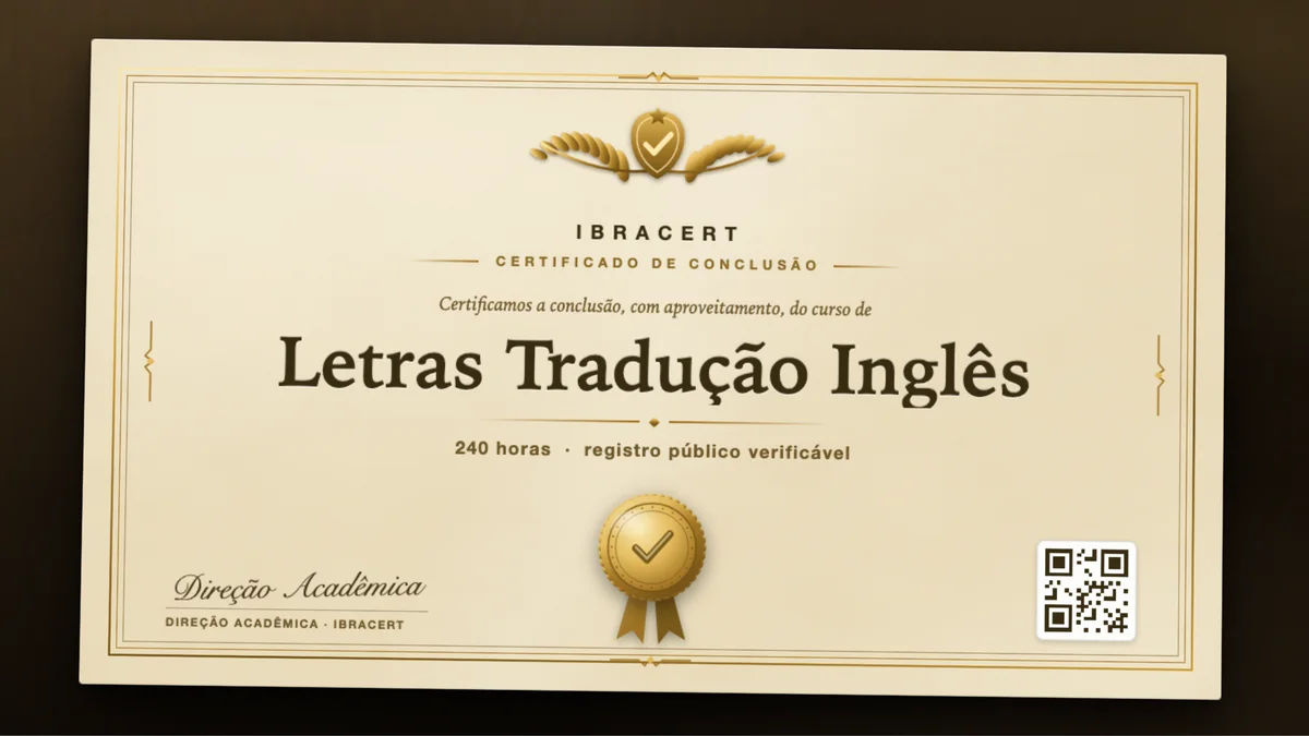 Capa do curso Letras Tradução Inglês