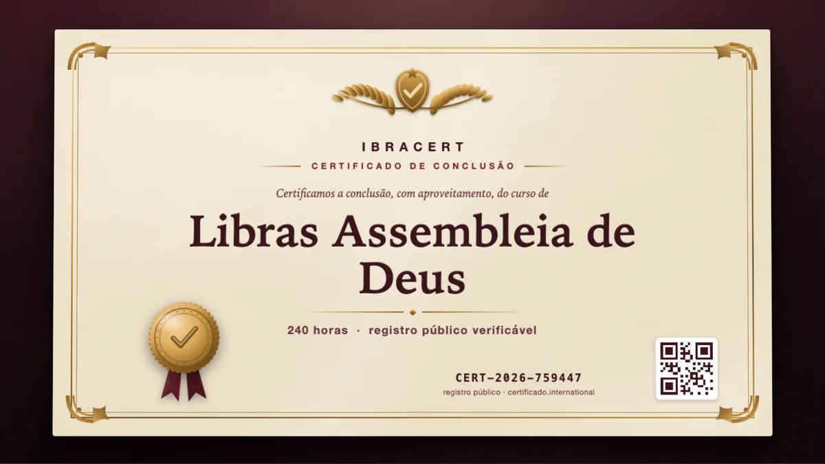 Capa do curso Libras Assembleia de Deus