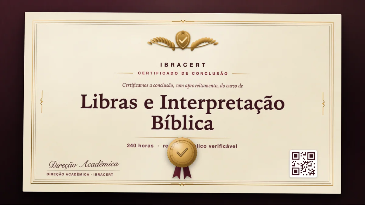 Capa do curso Libras e Interpretação Bíblica