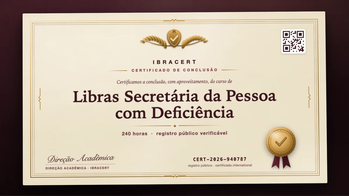 Capa do curso Libras Secretária da Pessoa com Deficiência