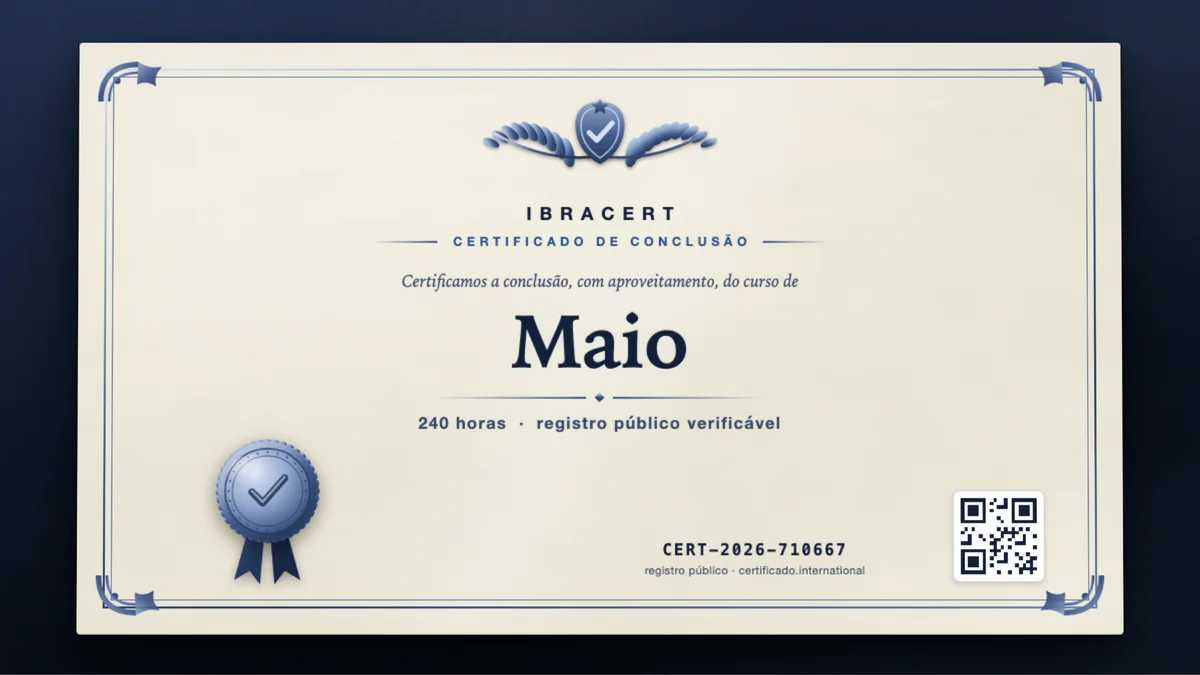 Capa do curso Maio