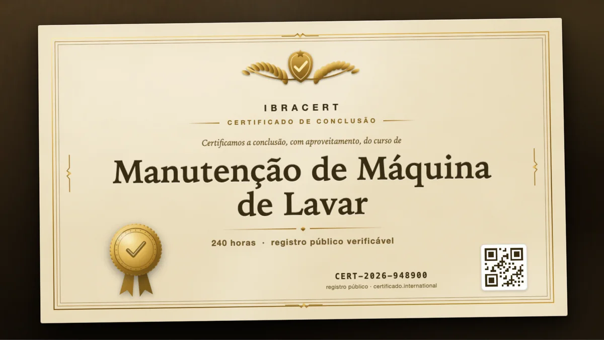 Capa do curso Manutenção de Máquina de Lavar