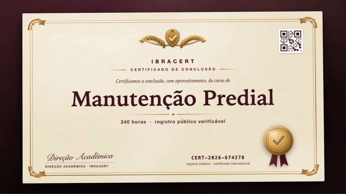 Capa do curso Manutenção Predial