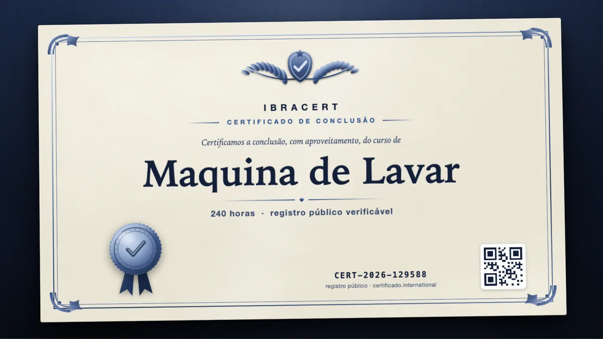 Capa do curso Maquina de Lavar