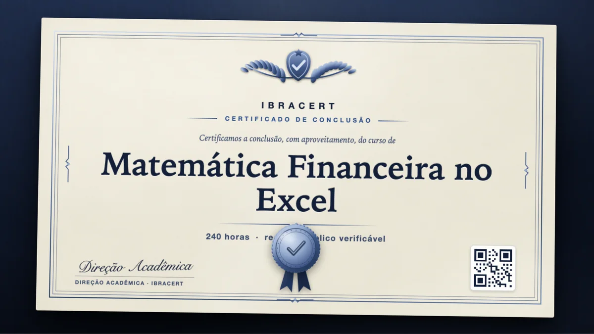 Capa do curso Matemática Financeira no Excel