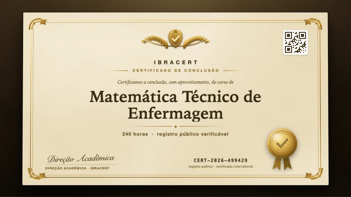Capa do curso Matemática Técnico de Enfermagem