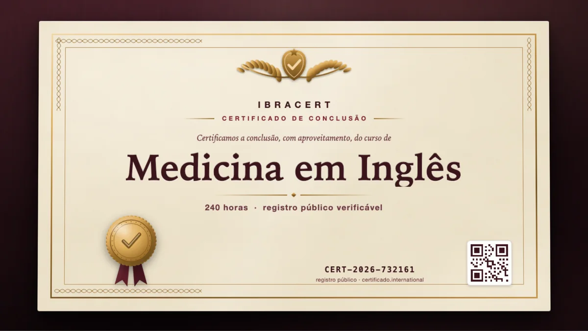 Capa do curso Medicina em Inglês