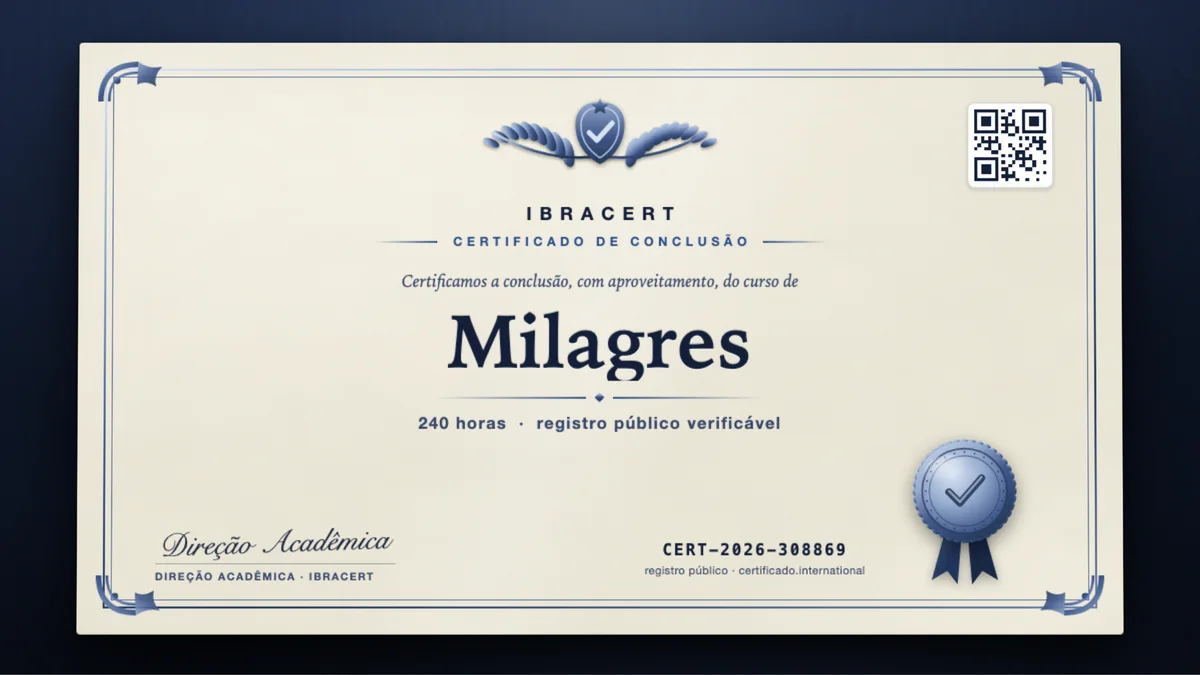 Capa do curso Milagres