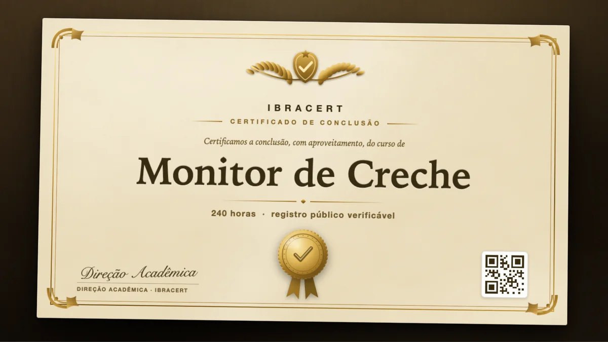Capa do curso Monitor de Creche