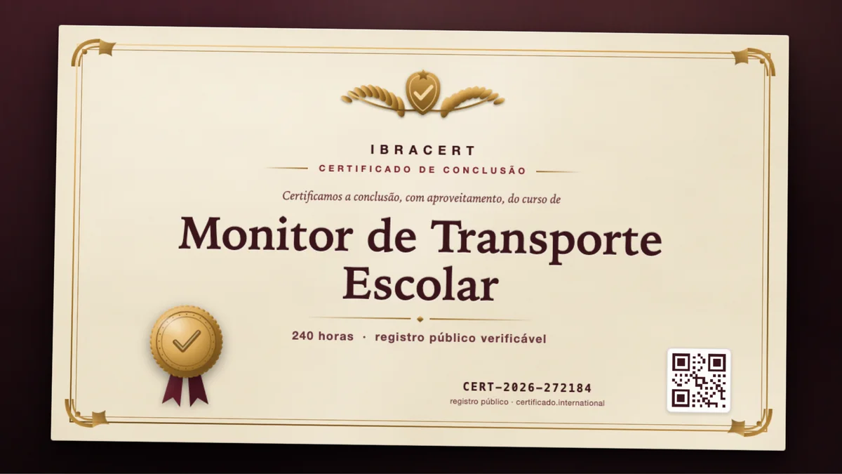 Capa do curso Monitor de Transporte Escolar