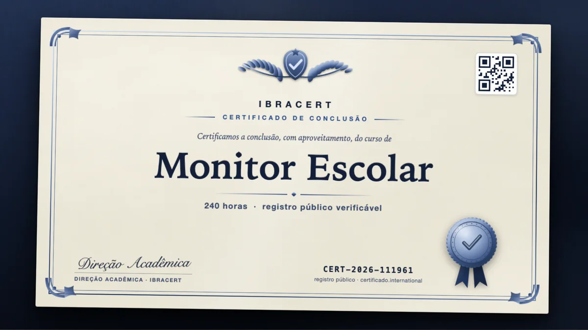 Capa do curso Monitor Escolar