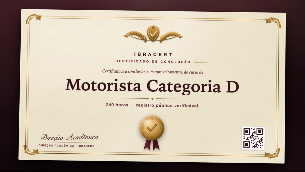 Capa do curso Motorista Categoria D