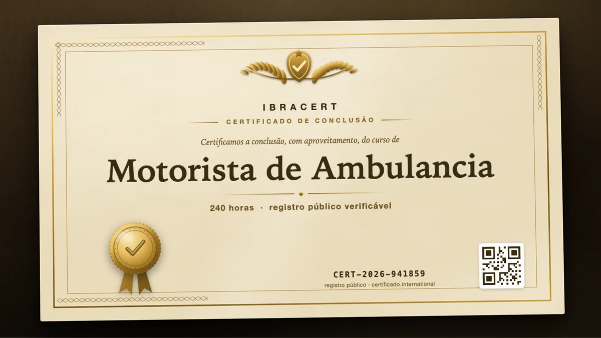 Capa do curso Motorista de Ambulancia