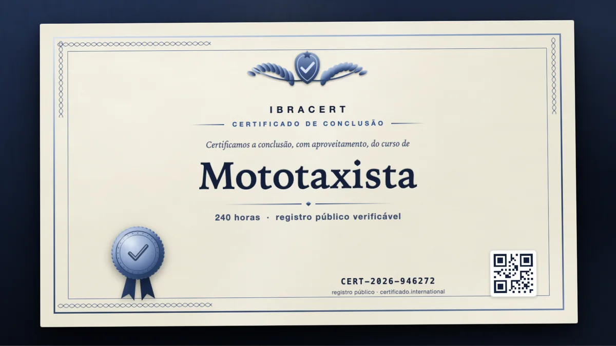 Capa do curso Mototaxista