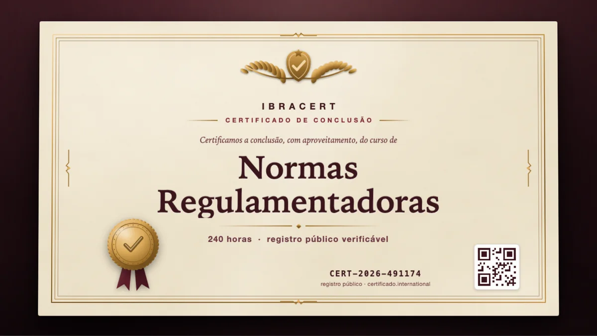 Capa do curso Normas Regulamentadoras