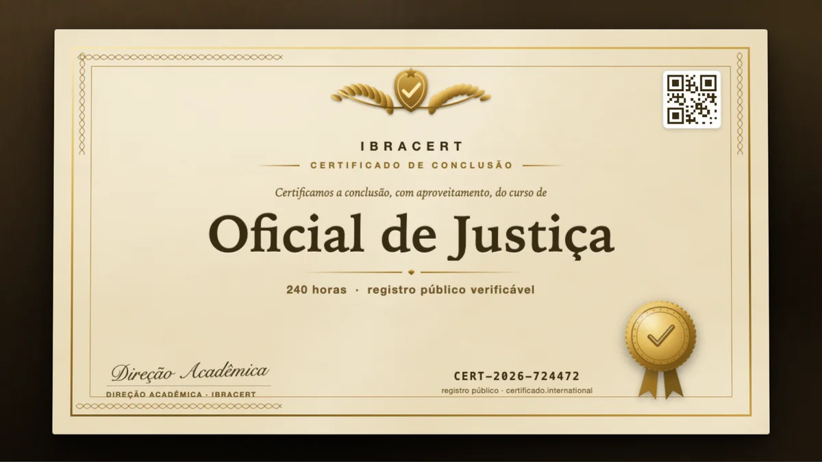 Capa do curso Oficial de Justiça