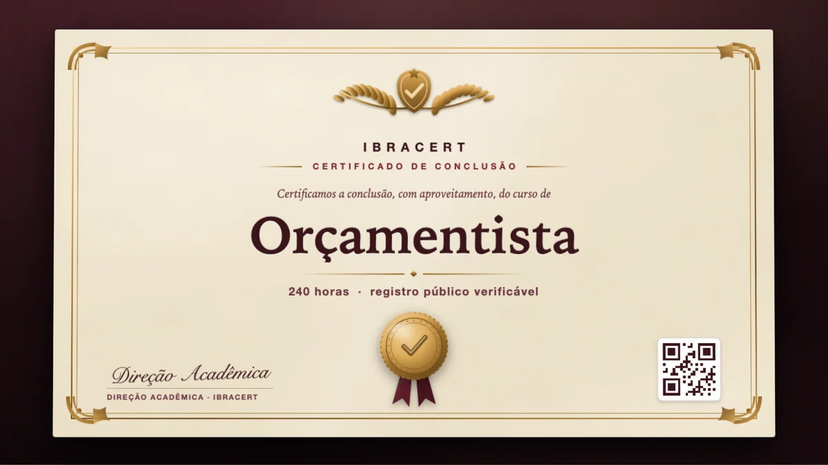 Capa do curso Orçamentista