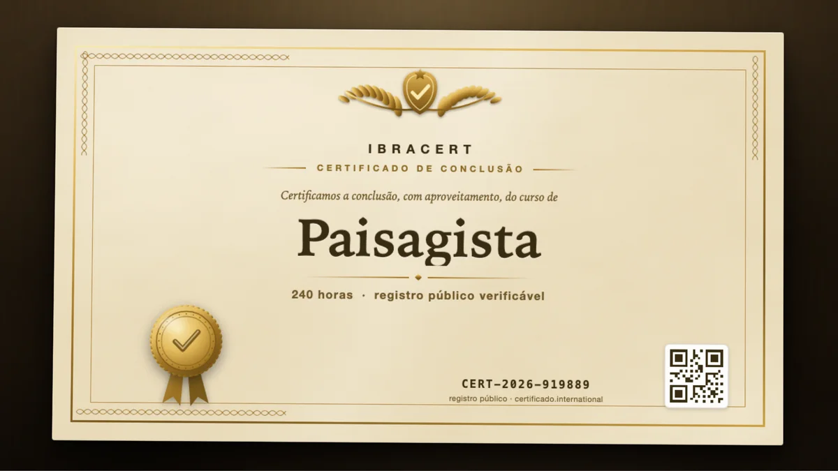 Capa do curso Paisagista