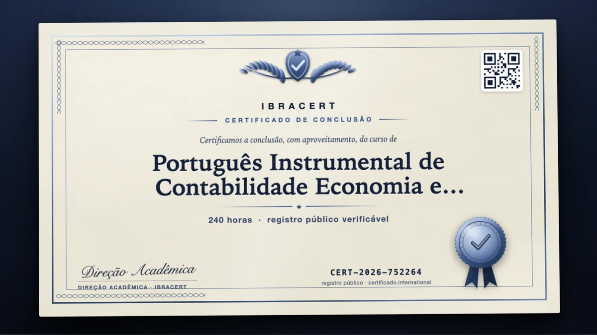Capa do curso Português Instrumental de Contabilidade Economia e Administração