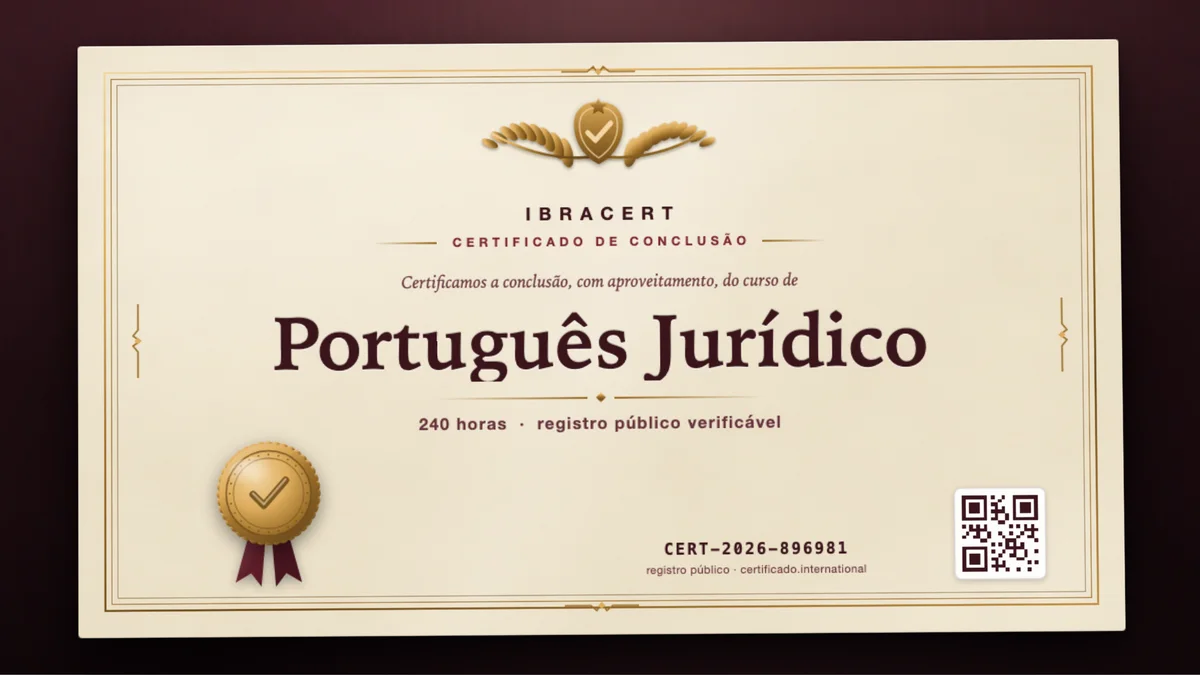 Capa do curso Português Jurídico