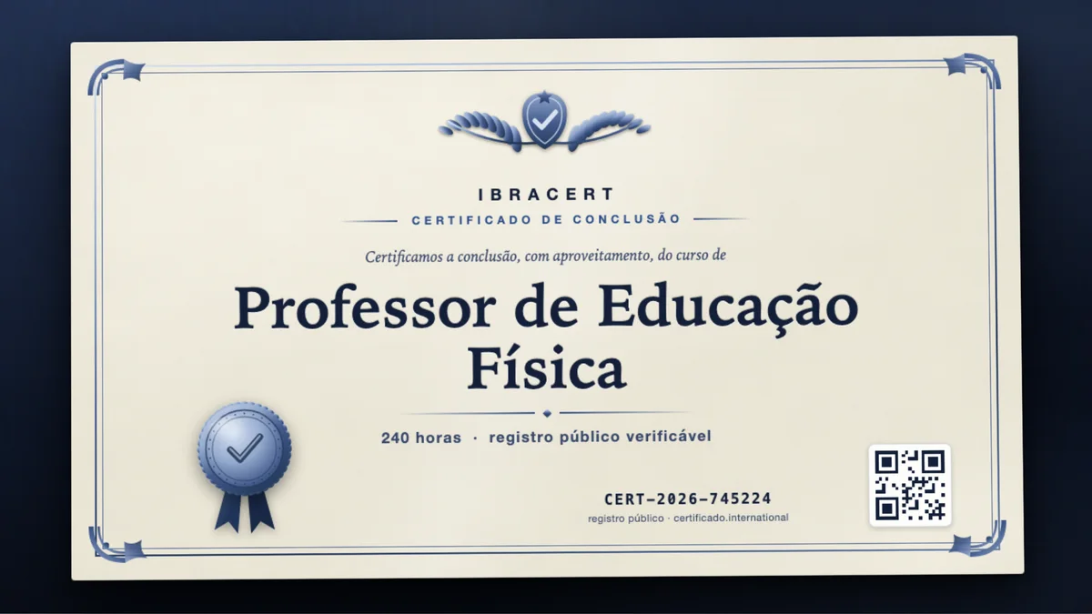 Capa do curso Professor de Educação Física