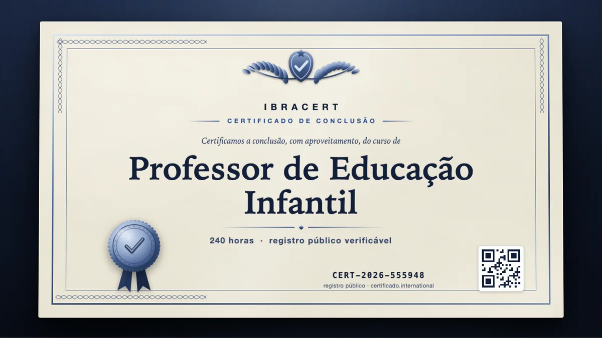 Capa do curso Professor de Educação Infantil