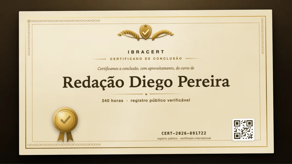 Capa do curso Redação Diego Pereira