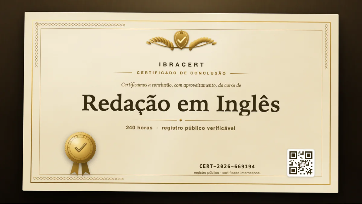 Capa do curso Redação em Inglês