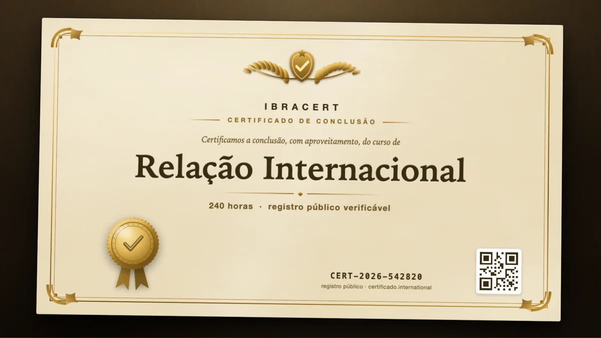 Capa do curso Relação Internacional