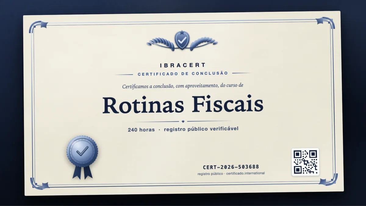 Capa do curso Rotinas Fiscais