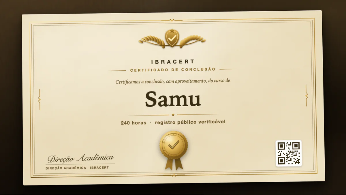 Capa do curso Samu