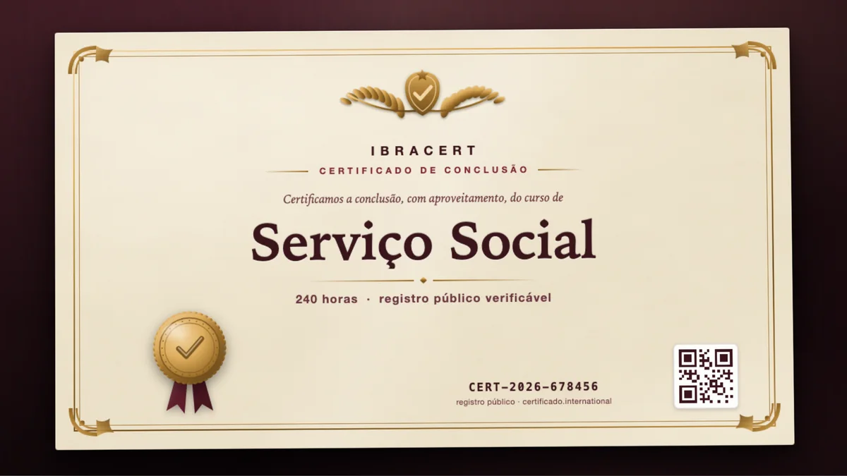 Capa do curso Serviço Social