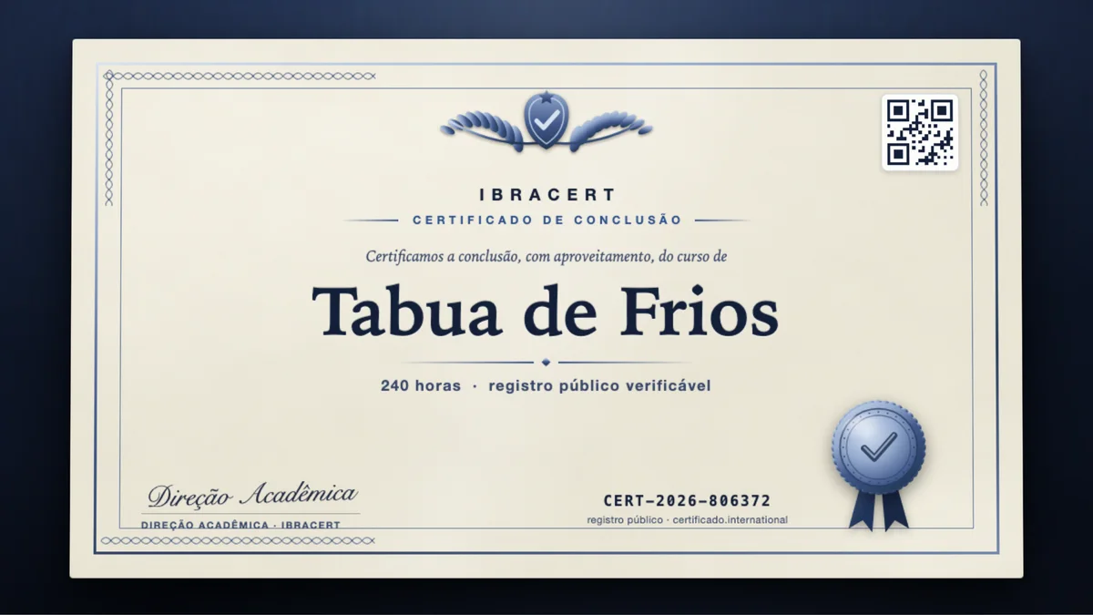 Capa do curso Tabua de Frios