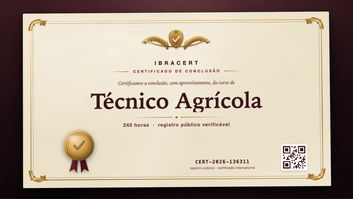 Capa do curso Técnico Agrícola